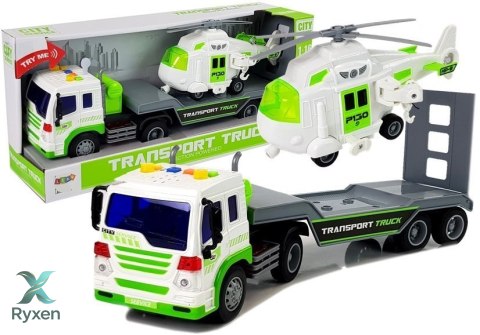 Auto Transporter na Baterie 1:16 z Helikopterem LEAN TOYS