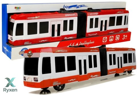 Autobus Przegubowy z Napędem Frykcyjnym Czerwony LEAN TOYS