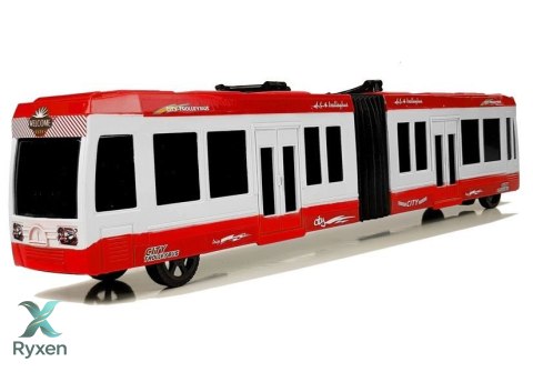 Autobus Przegubowy z Napędem Frykcyjnym Czerwony LEAN TOYS