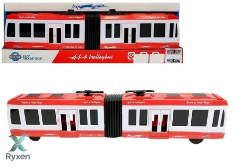 Autobus Przegubowy z Napędem Frykcyjnym Czerwony LEAN TOYS