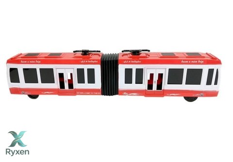 Autobus Przegubowy z Napędem Frykcyjnym Czerwony LEAN TOYS