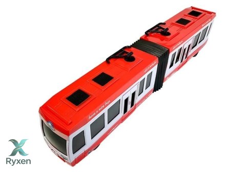 Autobus Przegubowy z Napędem Frykcyjnym Czerwony LEAN TOYS