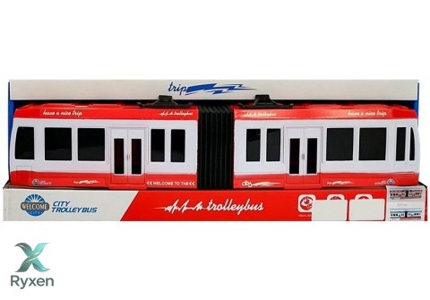 Autobus Przegubowy z Napędem Frykcyjnym Czerwony LEAN TOYS