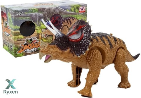 Dinozaur Triceratops Żółty Na Baterie LEAN TOYS