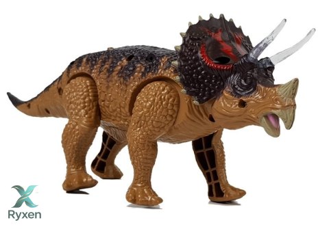 Dinozaur Triceratops Żółty Na Baterie LEAN TOYS