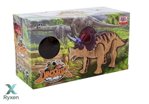 Dinozaur Triceratops Żółty Na Baterie LEAN TOYS