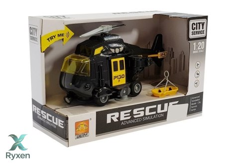 Helikopter Ratunkowy na baterie 1:20 Dźwięk Światła LEAN TOYS