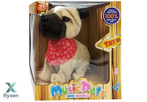 Interaktywny Piesek Szczeka Rusza Ogonkiem Sensory LEAN TOYS