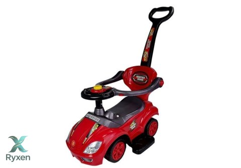 Jeździk z Pchaczem Dla Dzieci Mega Car 3w1 Piszczek Schowek Czerwony LEAN CARS