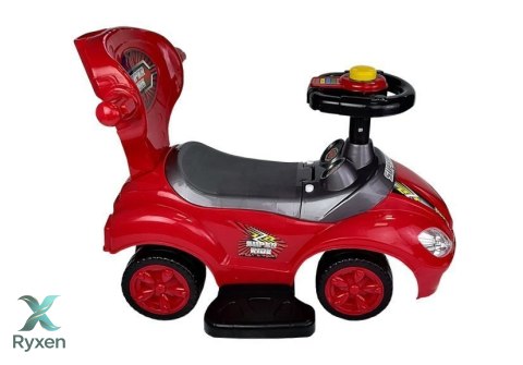 Jeździk z Pchaczem Dla Dzieci Mega Car 3w1 Piszczek Schowek Czerwony LEAN CARS