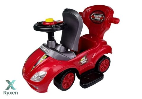Jeździk z Pchaczem Dla Dzieci Mega Car 3w1 Piszczek Schowek Czerwony LEAN CARS