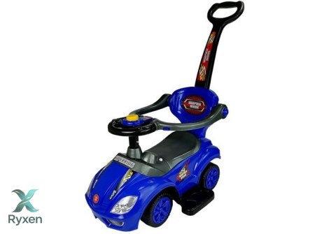 Jeździk z Pchaczem Dla Dzieci Mega Car 3w1 Piszczek Schowek Niebieski LEAN CARS