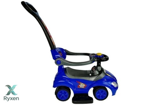 Jeździk z Pchaczem Dla Dzieci Mega Car 3w1 Piszczek Schowek Niebieski LEAN CARS