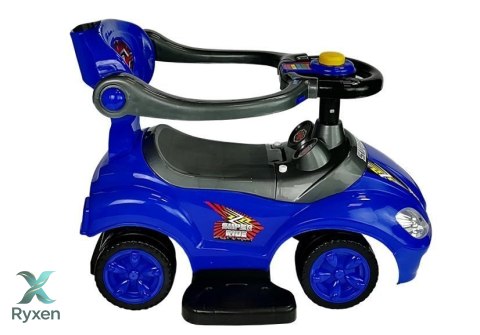 Jeździk z Pchaczem Dla Dzieci Mega Car 3w1 Piszczek Schowek Niebieski LEAN CARS