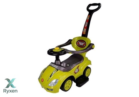 Jeździk z Pchaczem Dla Dzieci Mega Car 3w1 Piszczek Schowek Żółty LEAN CARS