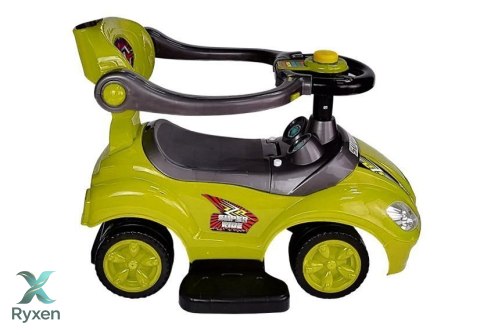Jeździk z Pchaczem Dla Dzieci Mega Car 3w1 Piszczek Schowek Żółty LEAN CARS