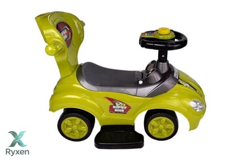 Jeździk z Pchaczem Dla Dzieci Mega Car 3w1 Piszczek Schowek Żółty LEAN CARS