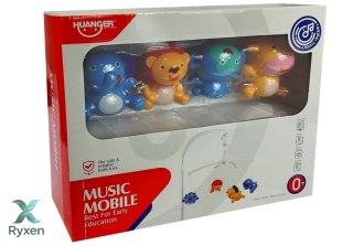 Karuzela Do Łóżeczka Zwierzątka Lew Słonik Żyrafa Dźwięk LEAN TOYS