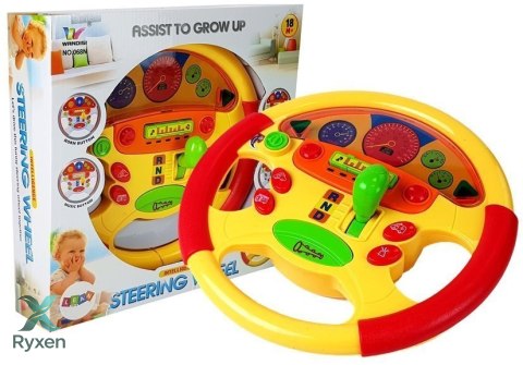 Kierownica Edukacyjna dla Niemowlaka Efekty Dźwiękowe i Świetlne LEAN TOYS