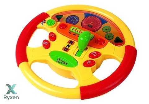 Kierownica Edukacyjna dla Niemowlaka Efekty Dźwiękowe i Świetlne LEAN TOYS
