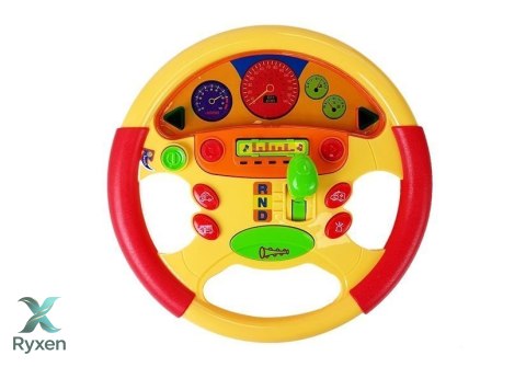 Kierownica Edukacyjna dla Niemowlaka Efekty Dźwiękowe i Świetlne LEAN TOYS