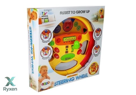 Kierownica Edukacyjna dla Niemowlaka Efekty Dźwiękowe i Świetlne LEAN TOYS