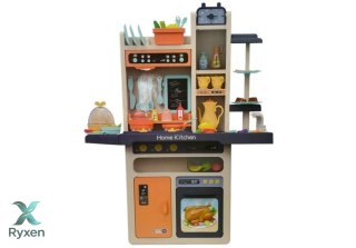 Kuchnia Dziecięca Para Światła Dźwięki Talerze Akcesoria Różowa 65 el. LEAN TOYS