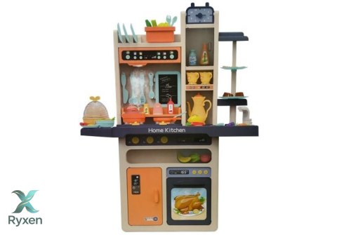 Kuchnia Dziecięca Para Światła Dźwięki Talerze Akcesoria Różowa 65 el. LEAN TOYS