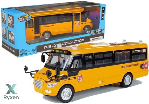 Metalowy Autobus Szkolny z silnikiem naciąganym LEAN TOYS