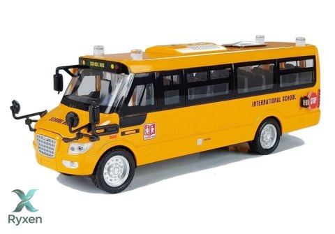 Metalowy Autobus Szkolny z silnikiem naciąganym LEAN TOYS