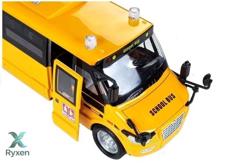 Metalowy Autobus Szkolny z silnikiem naciąganym LEAN TOYS