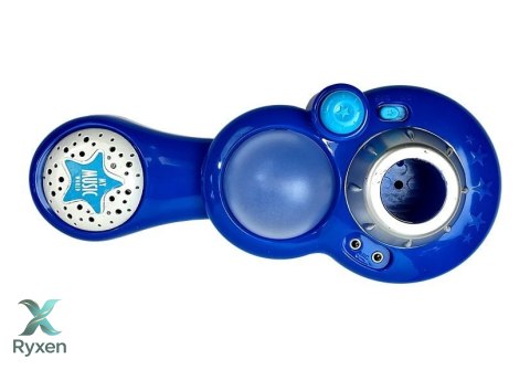 Mikrofony Zestaw Karaoke Dla Dzieci Niebieski Statyw Na Baterie LEAN TOYS
