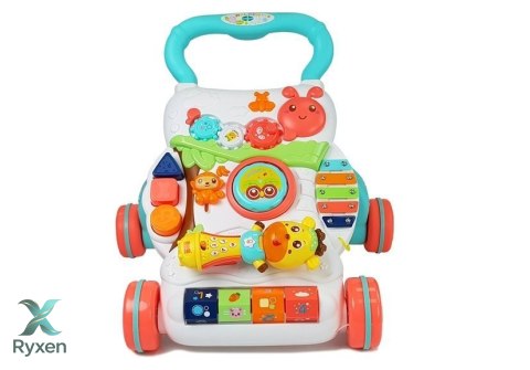 Pchacz Edukacyjny dla Niemowlęcia z Interaktywnym Mikrofonem LEAN TOYS