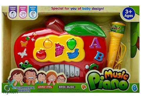 Pianinko Elektroniczne Jabłko - Połącz z telefonem LEAN TOYS