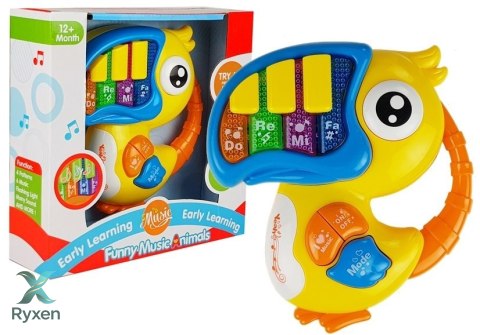 Pianinko Organki Do Re Mi Papuga Żółte LEAN TOYS