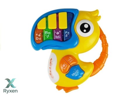 Pianinko Organki Do Re Mi Papuga Żółte LEAN TOYS