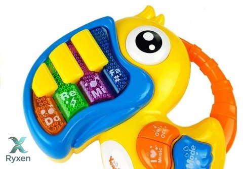 Pianinko Organki Do Re Mi Papuga Żółte LEAN TOYS