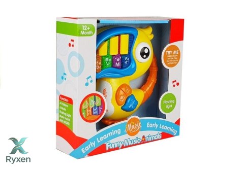 Pianinko Organki Do Re Mi Papuga Żółte LEAN TOYS