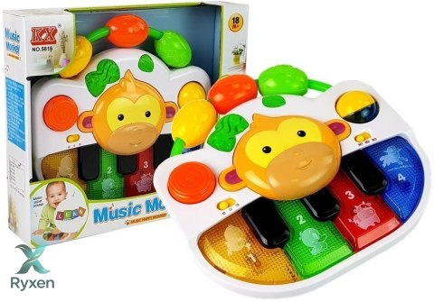Pianinko z Małpką dla Niemowlaka Dźwięk Światła LEAN TOYS