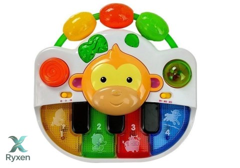 Pianinko z Małpką dla Niemowlaka Dźwięk Światła LEAN TOYS