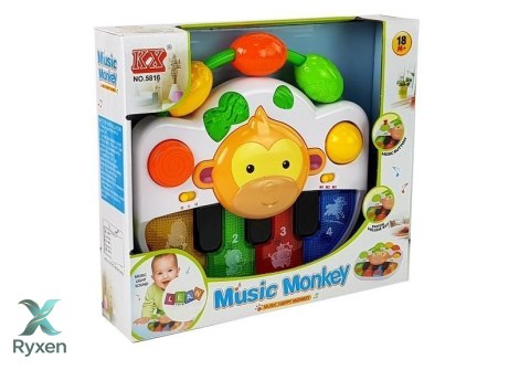 Pianinko z Małpką dla Niemowlaka Dźwięk Światła LEAN TOYS