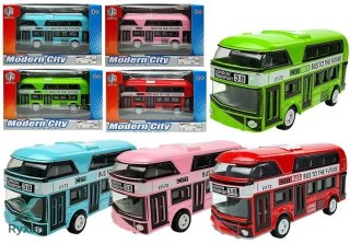 Piętrowy Autobus Napęd Naciągowy 4 Kolorów LEAN TOYS