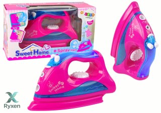 Różowe Żelazko Świeci Gra Para Wodna Małe AGD LEAN TOYS
