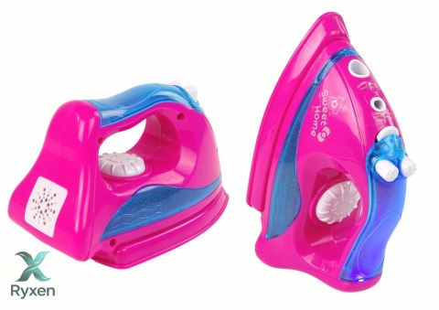 Różowe Żelazko Świeci Gra Para Wodna Małe AGD LEAN TOYS