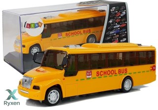 Szkolny Autobus z Naciągiem Światłami i Dźwiękami Otwierane Drzwi LEAN TOYS