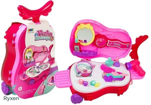 Toaletka w Walizce na Kółkach Skrzypce Lusterko LEAN TOYS