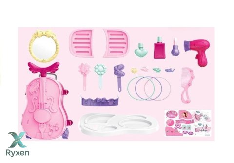 Toaletka w Walizce na Kółkach Skrzypce Lusterko LEAN TOYS