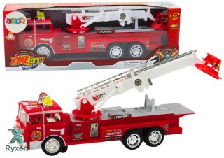 Wóz Strażacki Czerwony Z Wysięgnikiem Światła Dźwięki LEAN TOYS