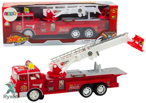 Wóz Strażacki Czerwony Z Wysięgnikiem Światła Dźwięki LEAN TOYS