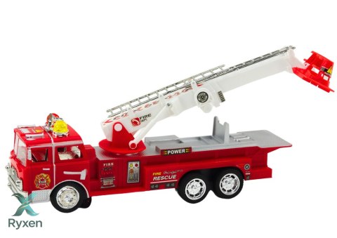 Wóz Strażacki Czerwony Z Wysięgnikiem Światła Dźwięki LEAN TOYS